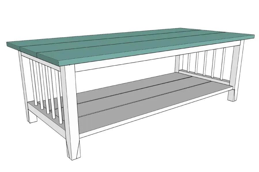Farmhouse Coffee Table with Iron Accents — step photo 14
