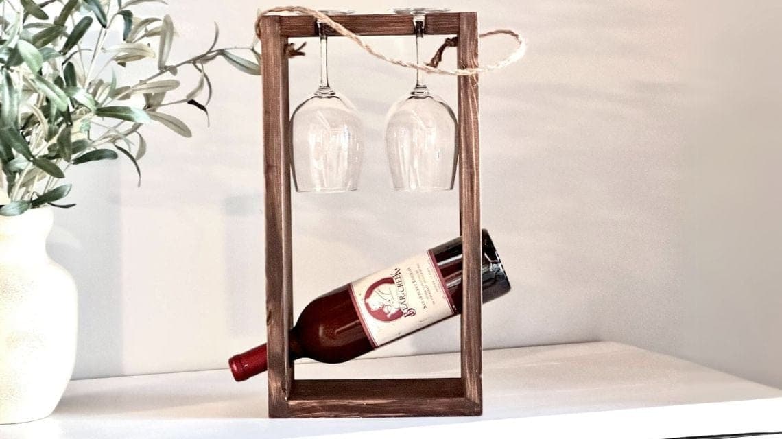 Modern wine and glasses caddy