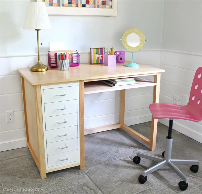 Wood and Metal Desk