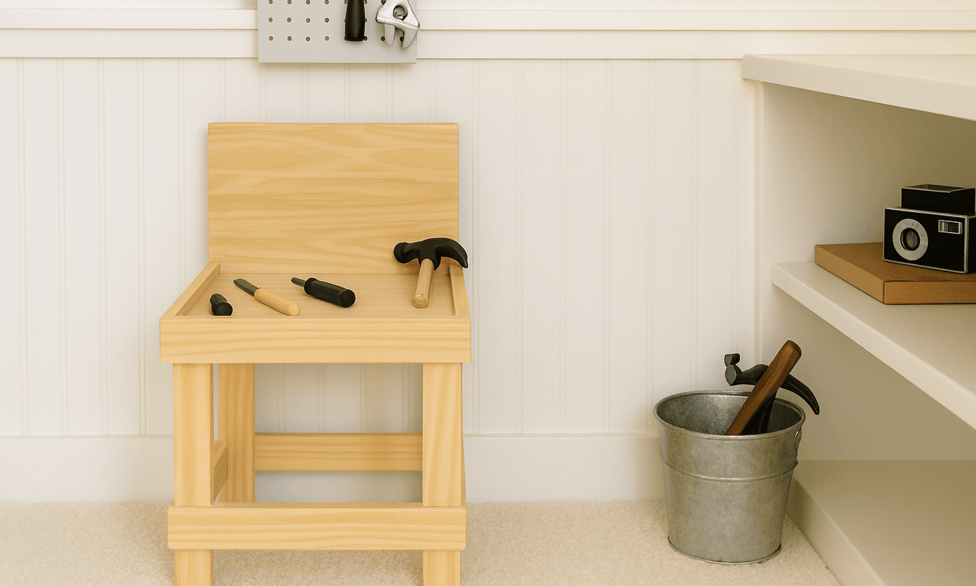 Basic play toy workbench for kids