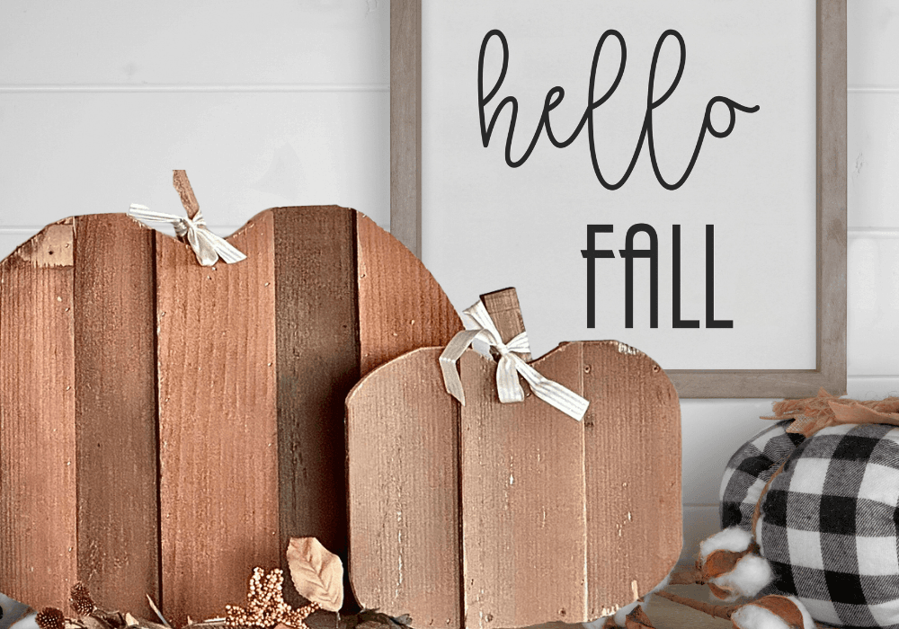 Layered cedar fence picket wood pumpkin decor