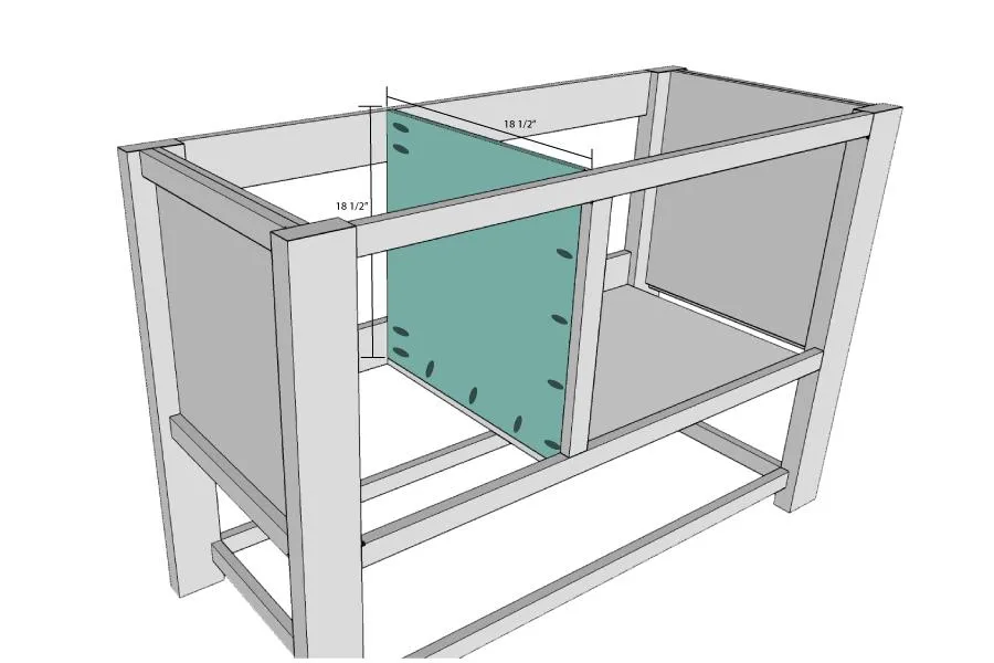 Mission Style Open Shelf Bathroom Vanity — step photo 23