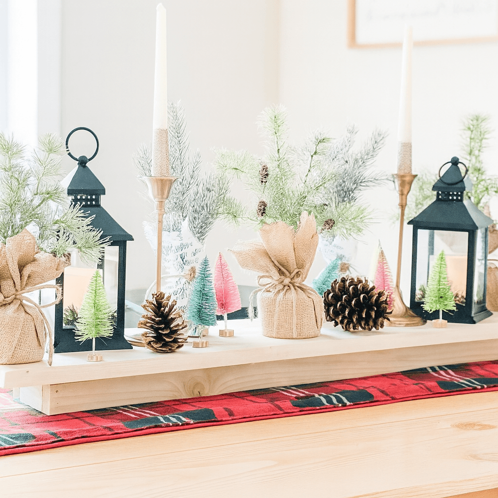 Floating table runner riser with a recessed base frame