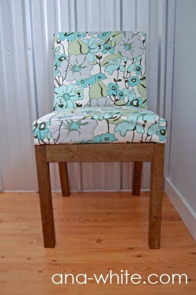 Upholstered parson chair with straight-leg frame