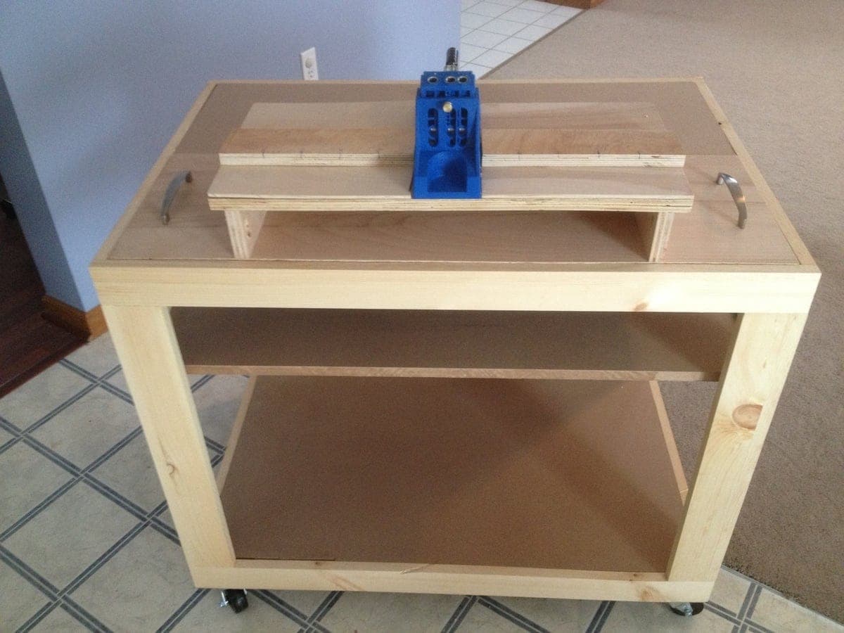 Rolling shop cart workbench with interchangeable tool inserts