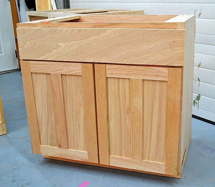 36-inch kitchen sink base cabinet with a full-overlay face frame