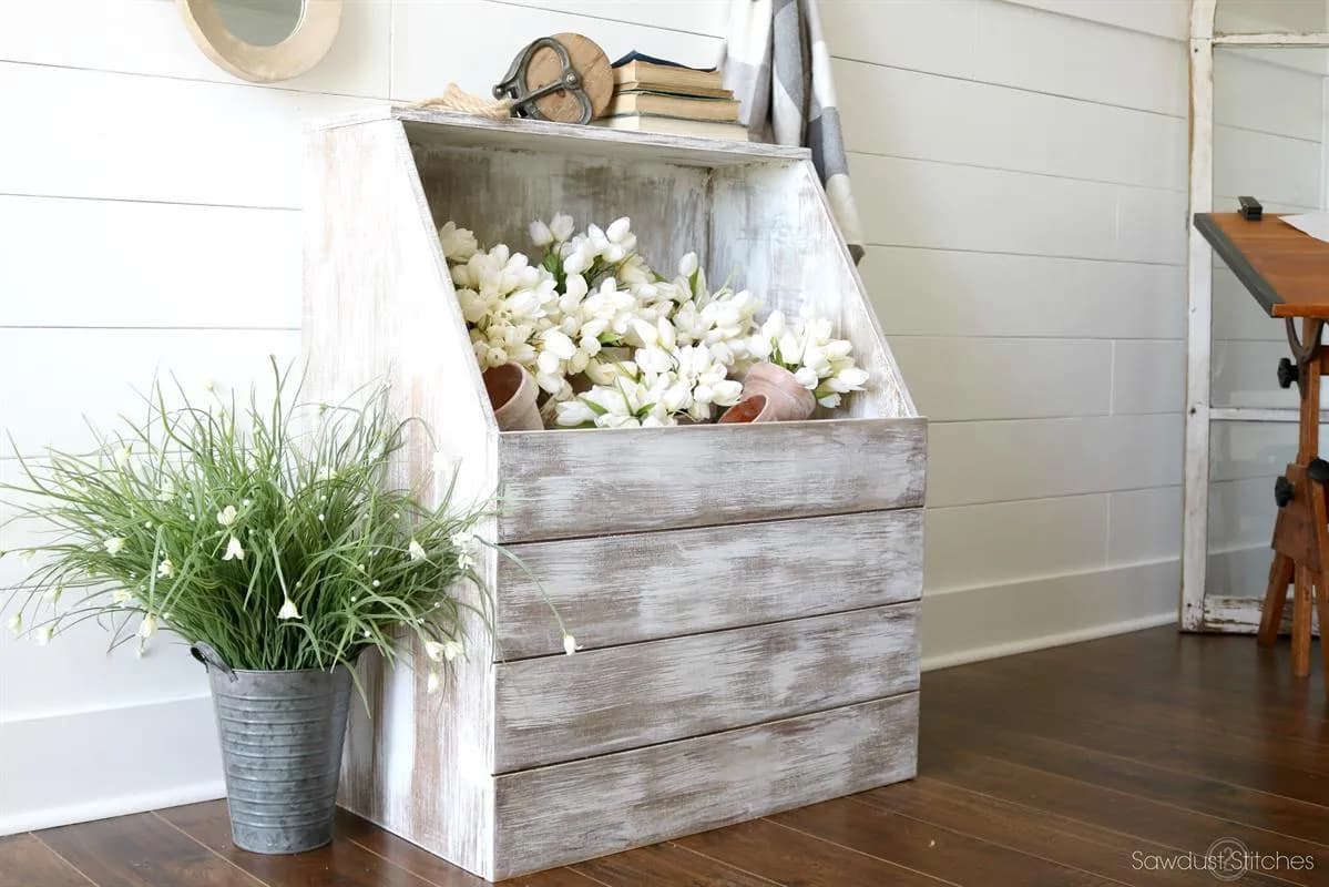 Antique Boot Box (with Shoe Storage)