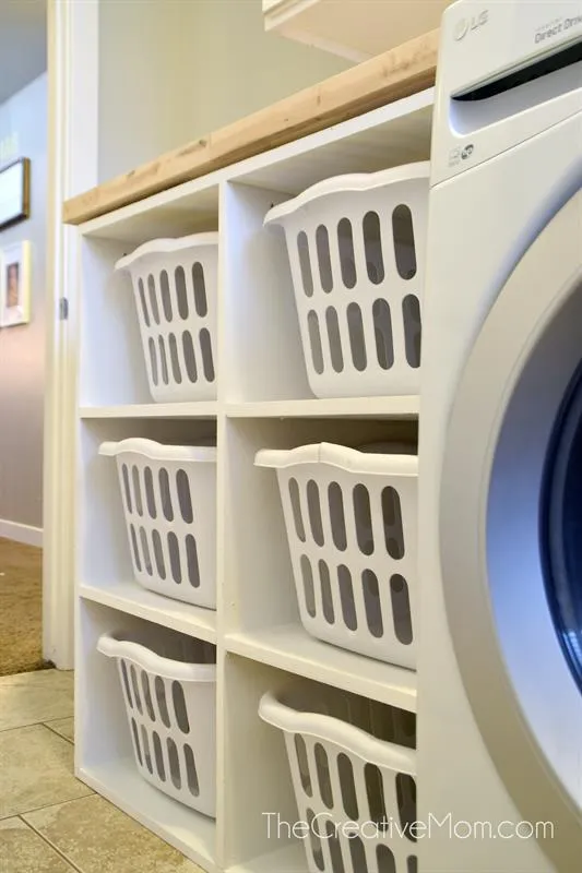DIY Laundry Basket Shelves – Free Project Plan