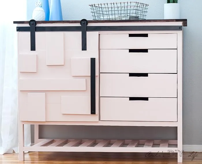 Barn Door Cabinet with Drawers
