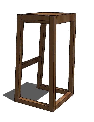 Simple modern bar stool with splayed front legs
