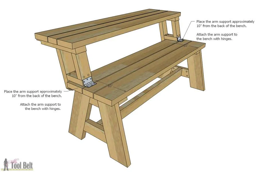 Convertible Picnic Table and Bench — step photo 12