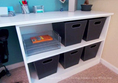 16-inch deep bookshelf base for a desk or storage system