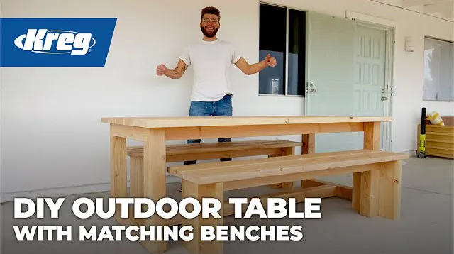 Outdoor Dining Table with Matching Benches — step photo 2