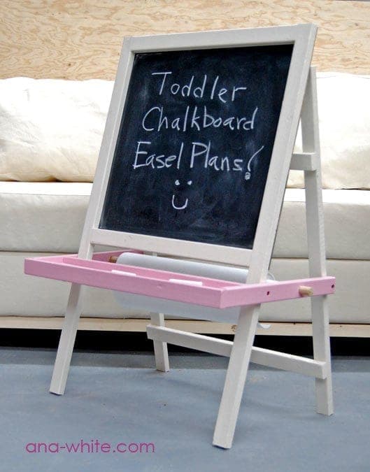 Toddler chalkboard easel with a supply tray