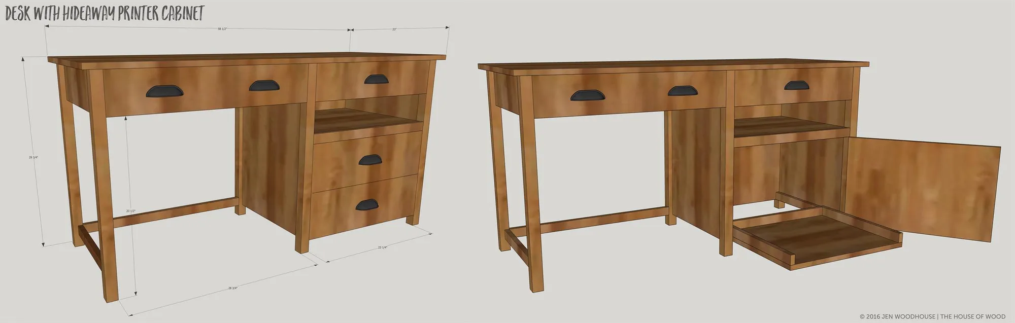 Desk with Hideaway Printer Storage — step photo 13