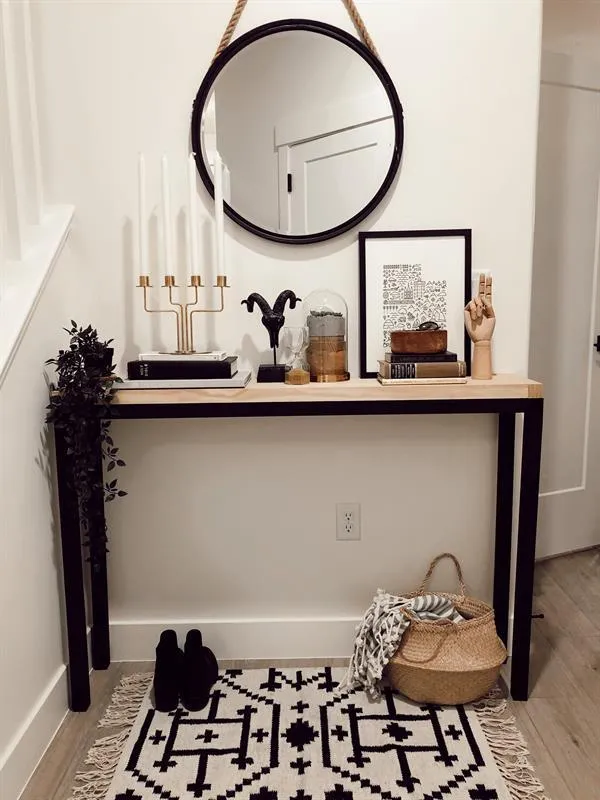 Simple Mid-Century Modern Entry Table