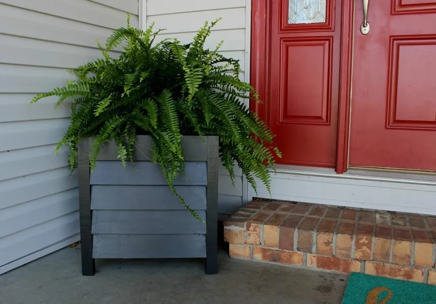 Louvered Wood Planter Box