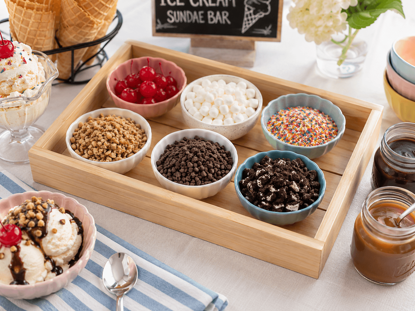Shallow decorative wood box tray with framed sides
