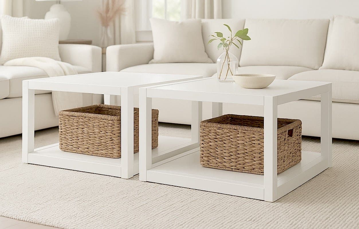 Small square Parsons-style coffee table