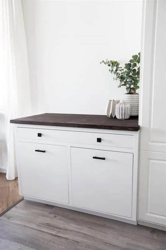 Four-Bin Trash and Recycling Cabinet