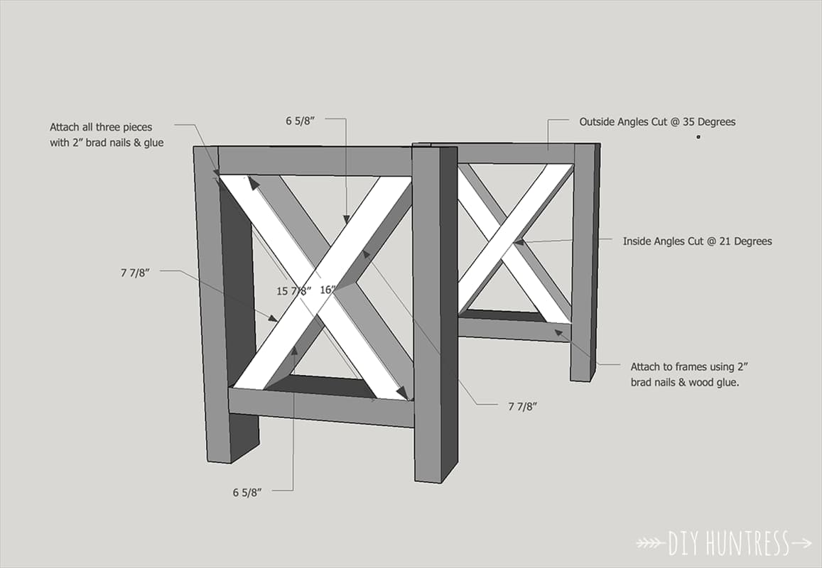DIY Rustic X Bench With Shelf — step photo 8