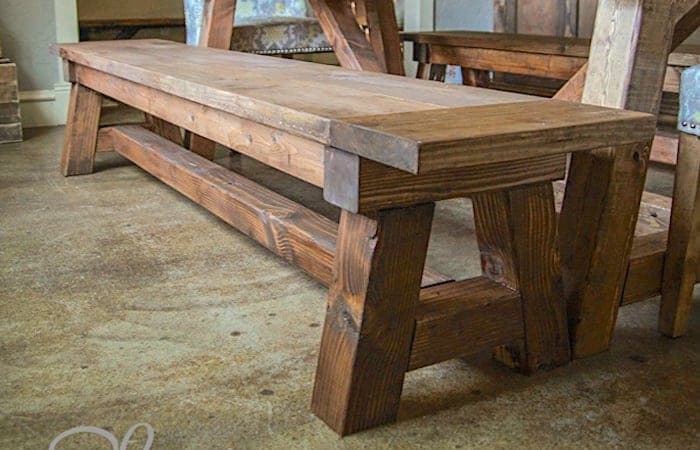 4x4 truss bench with breadboard top