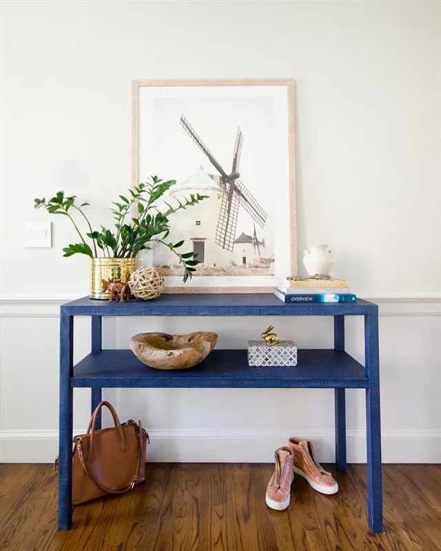 Grasscloth Console Table