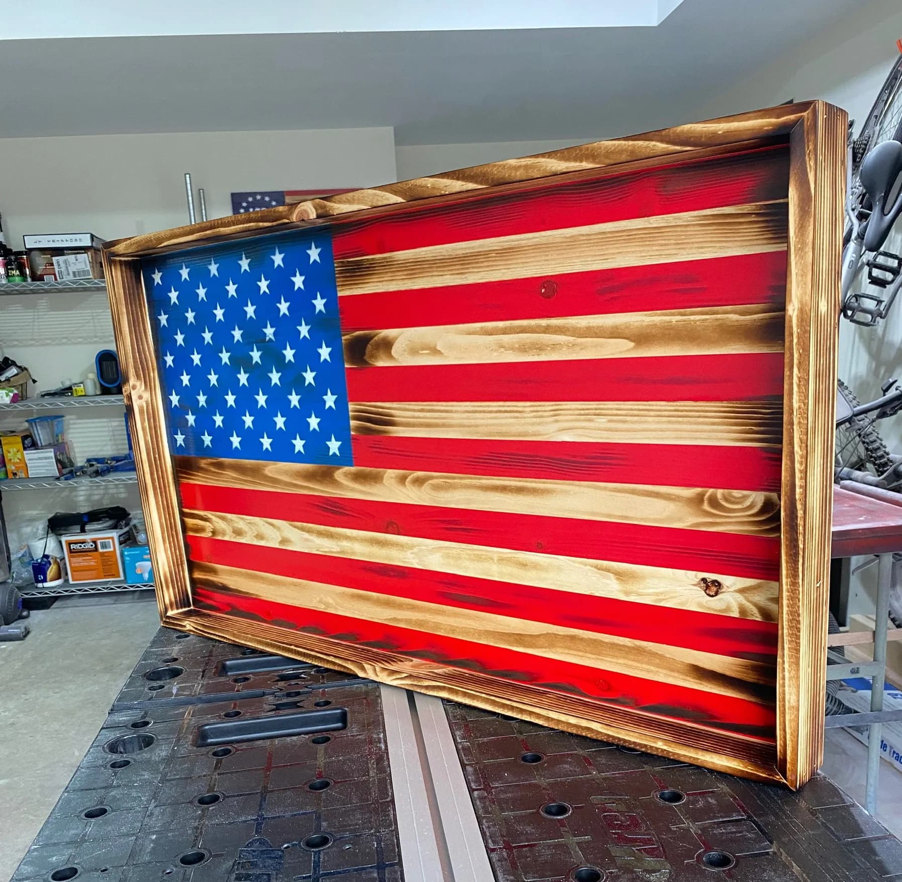 Box-Framed Rustic Wood Flag