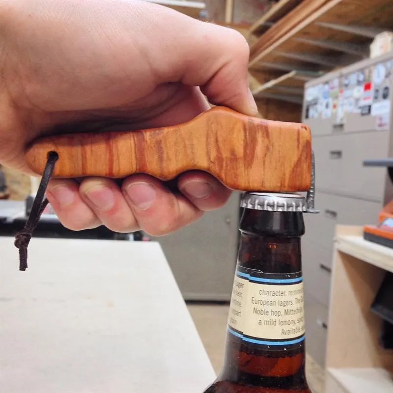 Contoured Wood and Nail Bottle Opener