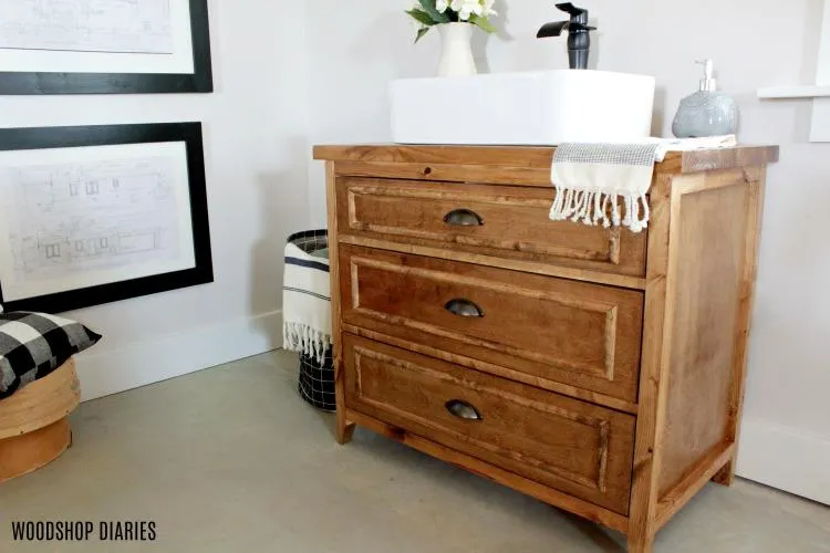 DIY Single Sink Vanity with Drawers