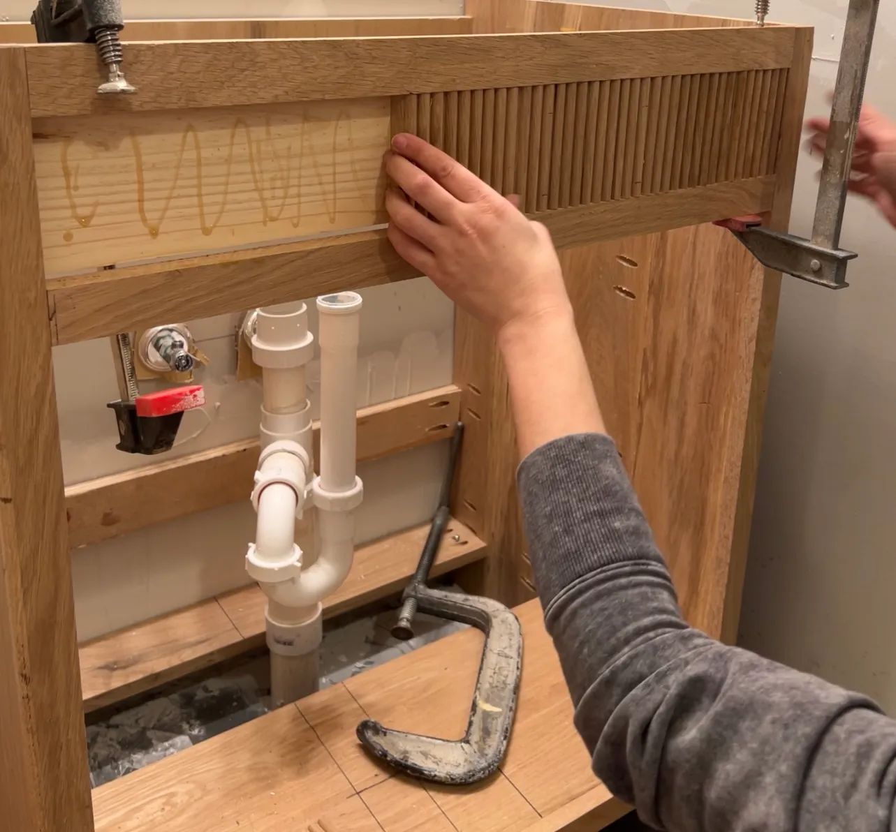 Fluted Bathroom Vanity — step photo 7