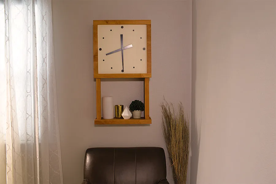 Wall Clock with Display Shelf
