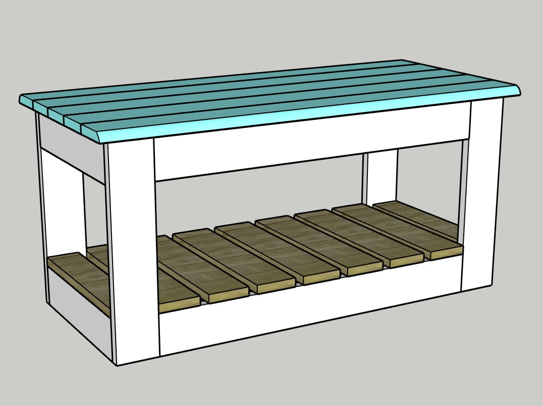 Shoe bench with storage and seat — step photo 12