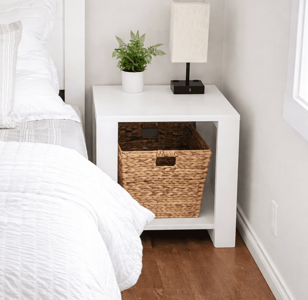 Simple two-shelf side table on 2x4 legs