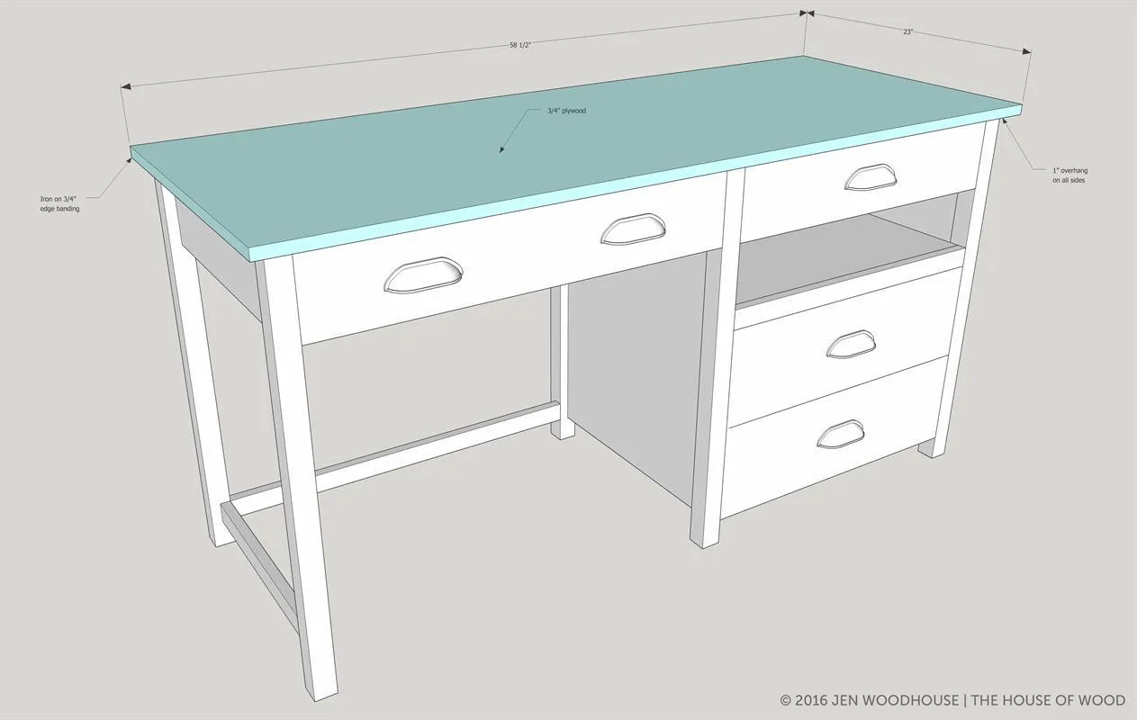 Desk with Hideaway Printer Storage — step photo 11