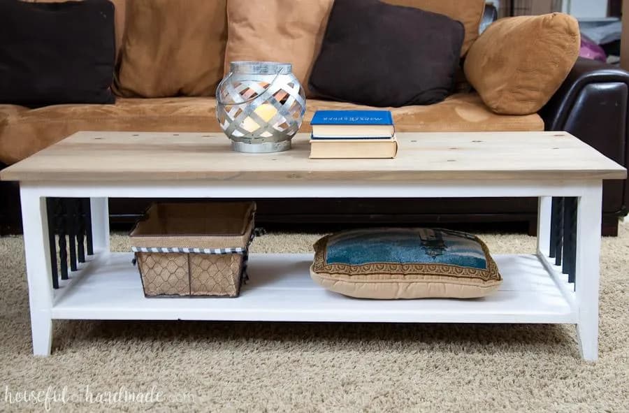 Farmhouse Coffee Table with Iron Accents