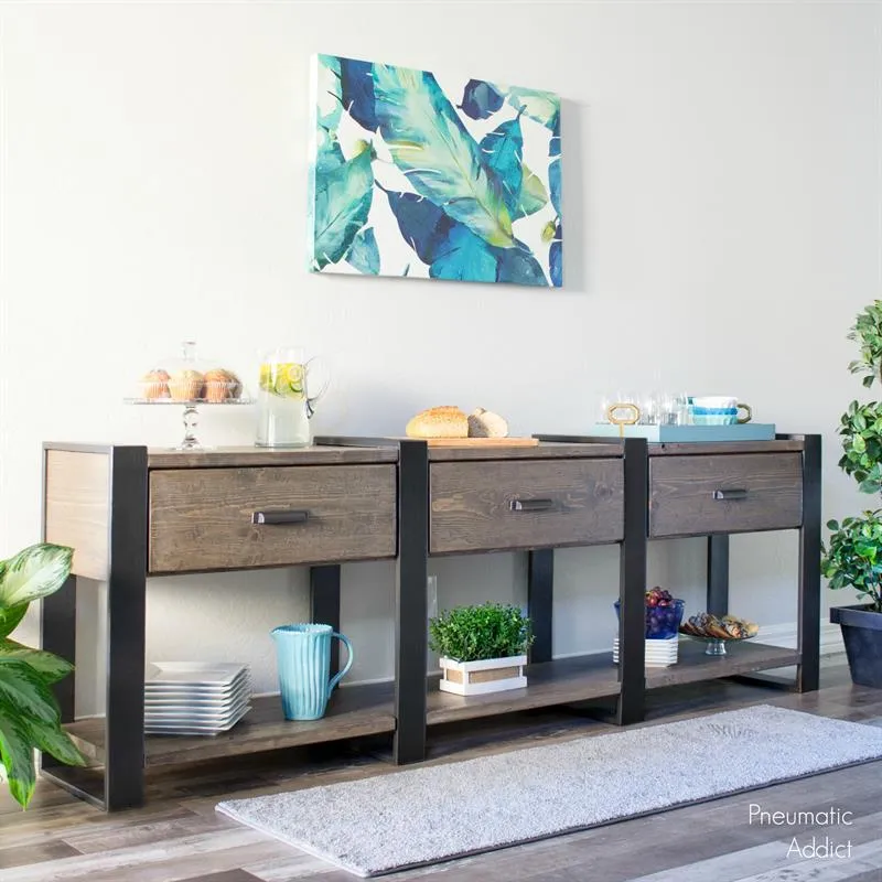 Long Rustic Modern Buffet Table