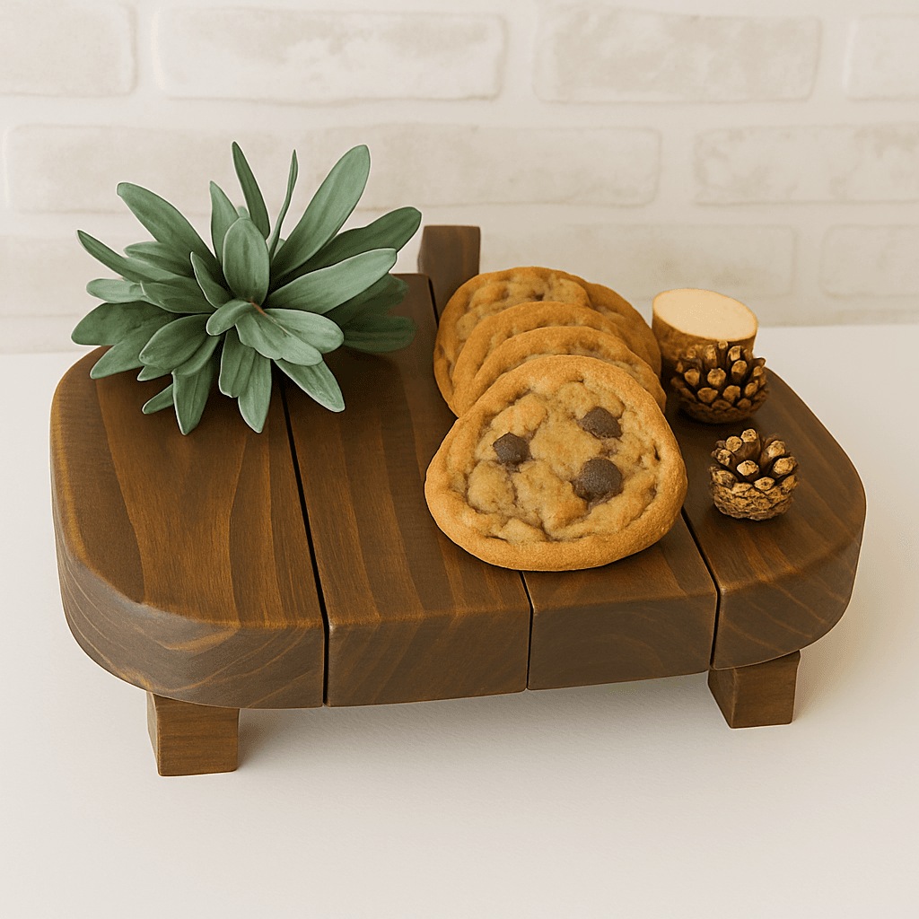 Scrap wood pumpkin-shaped decorative riser