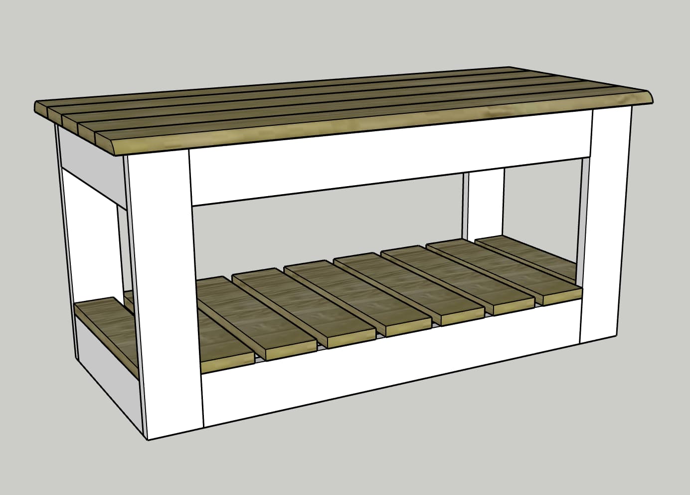 Shoe bench with storage and seat — step photo 13