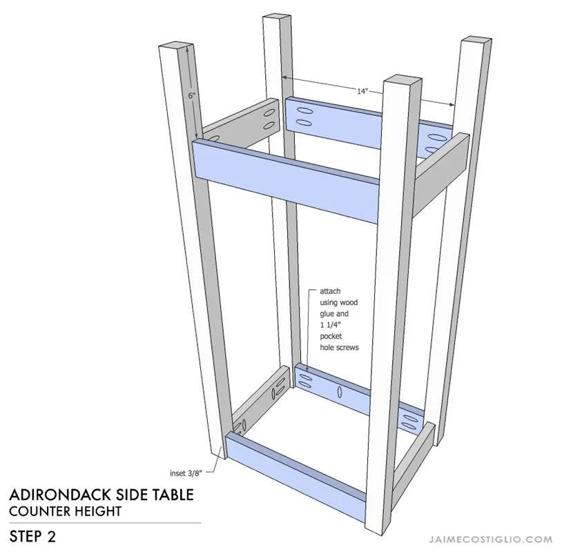 Adirondack Counter Height Side Table — step photo 7
