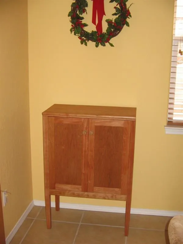 Contemporary Cherry Liquor Cabinet