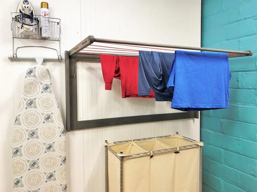 Fold-Down Laundry Drying Rack
