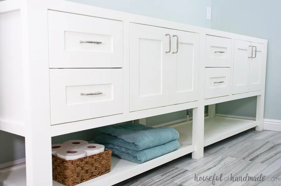 Mission Style Open Shelf Bathroom Vanity