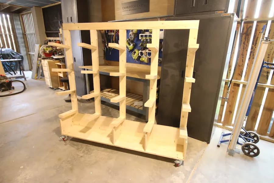 Rolling Vertical Scrap Wood Storage