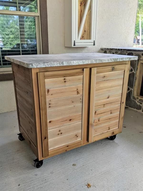 Rolling Trash Can Cabinet