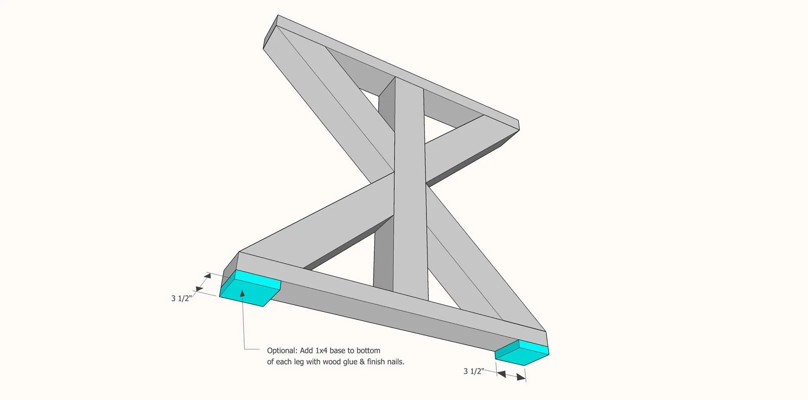 Farmhouse X Base Table — step photo 5