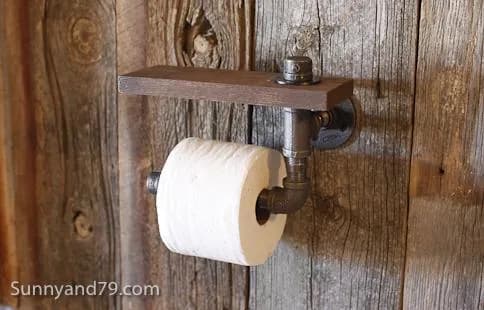 Rustic Scrap Wood and Pipe Toilet Paper Holder — step photo 12
