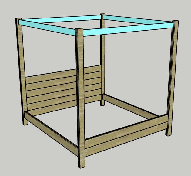DIY Four Post Canopy Bed — step photo 11