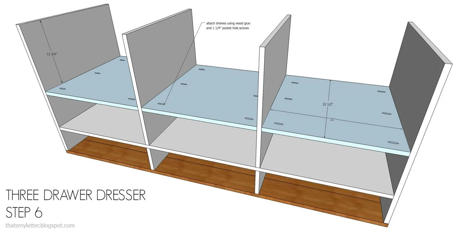 three drawer dresser — step photo 10