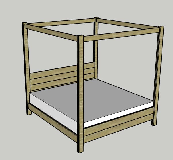 DIY Four Post Canopy Bed — step photo 14